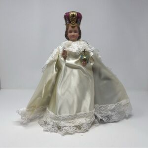 Vintage Infant of Prague Jesus Columbia Statuary Chalkware Religious Statue
